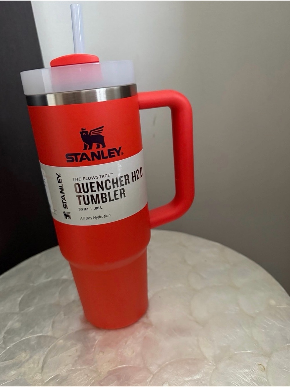 Stanley Red Quencher Tumbler with Handle and Straw 30 OZ